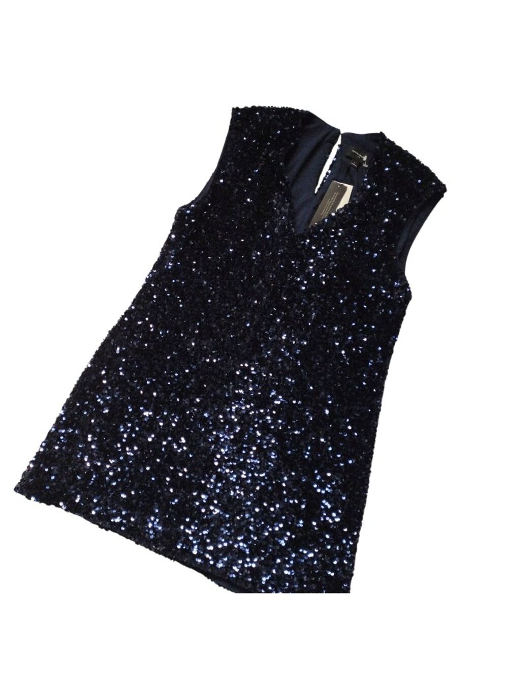 Banana Republic Blue Sequin Cocktail Dress L NEW Glam Event Holiday Mini NWT